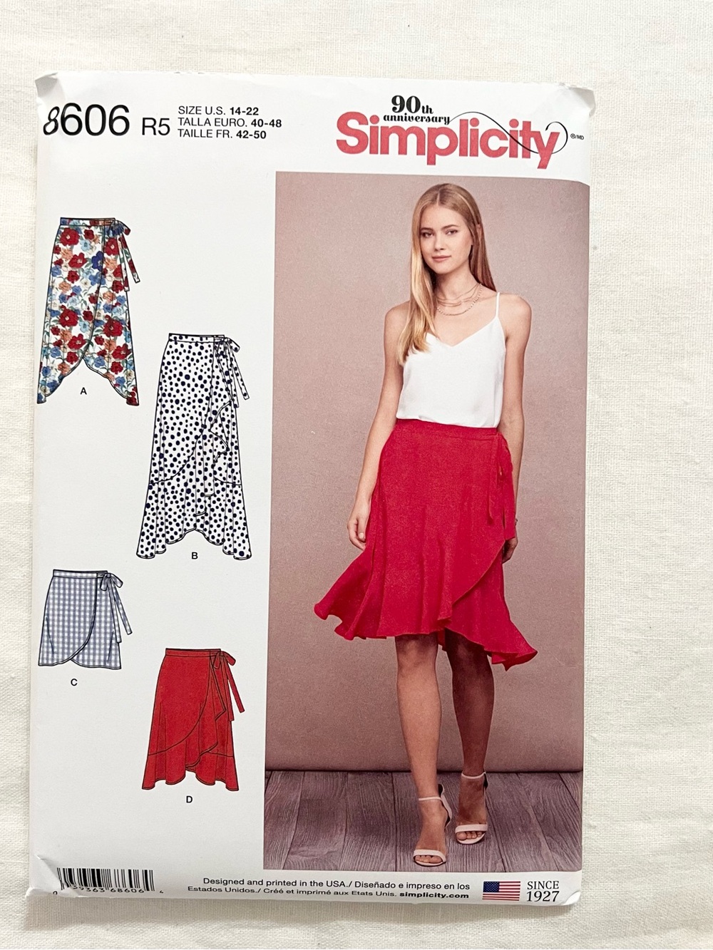 Simplicity 8606 Wrap Skirt Sewing Pattern Size 14-22